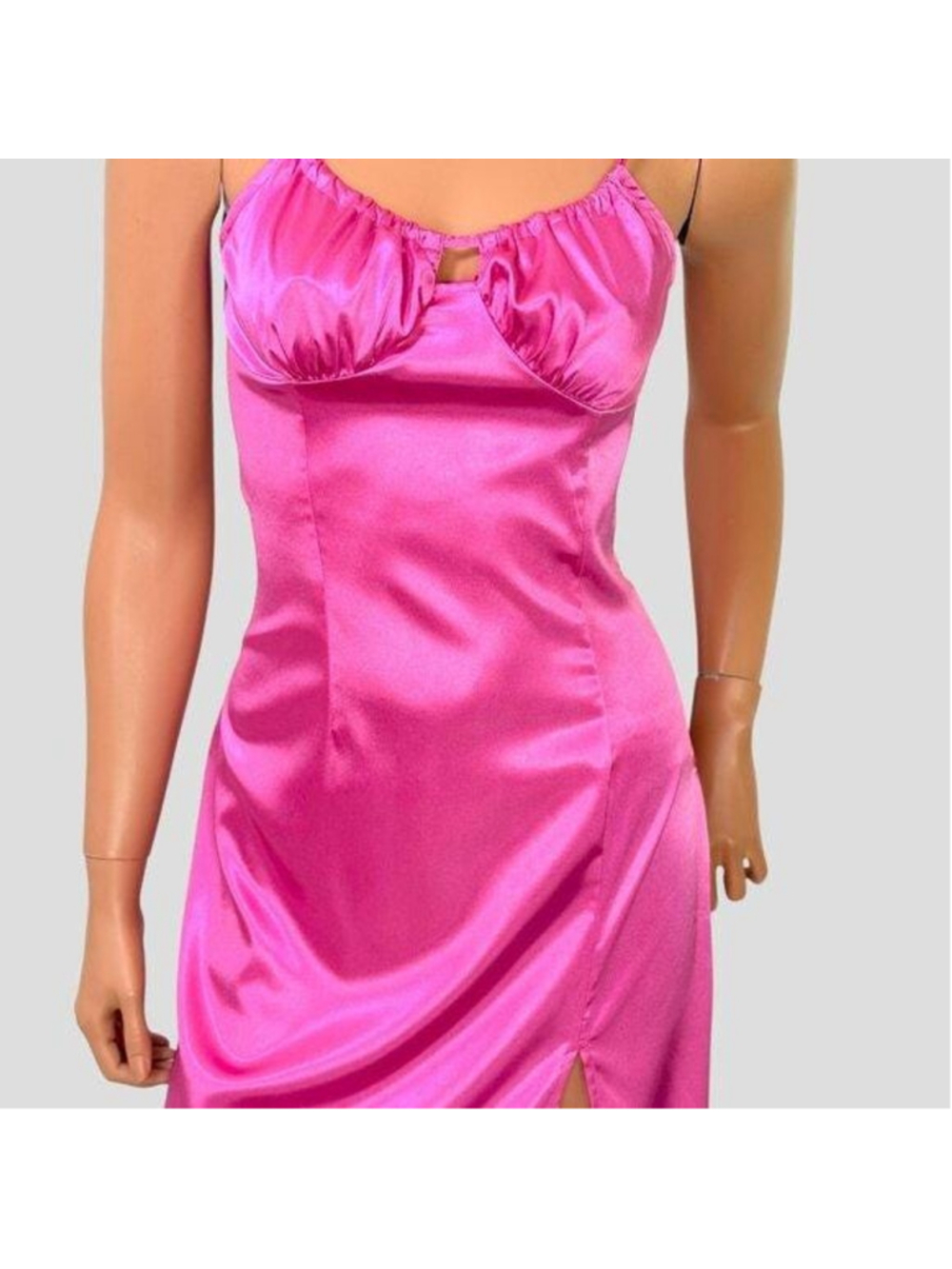 Y2K Milkmaid Babydoll Midi Slip Dress Sz. S Pink Fairy Satin Coquette Dainty - Picture 3 of 9